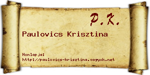 Paulovics Krisztina névjegykártya